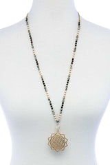 Stylish Sun Flower Pendant Beaded Necklace | Mixtshop LLC