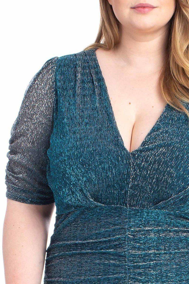 Ribbed Shimmer Shirring Mini Dress | Mixtshop LLC