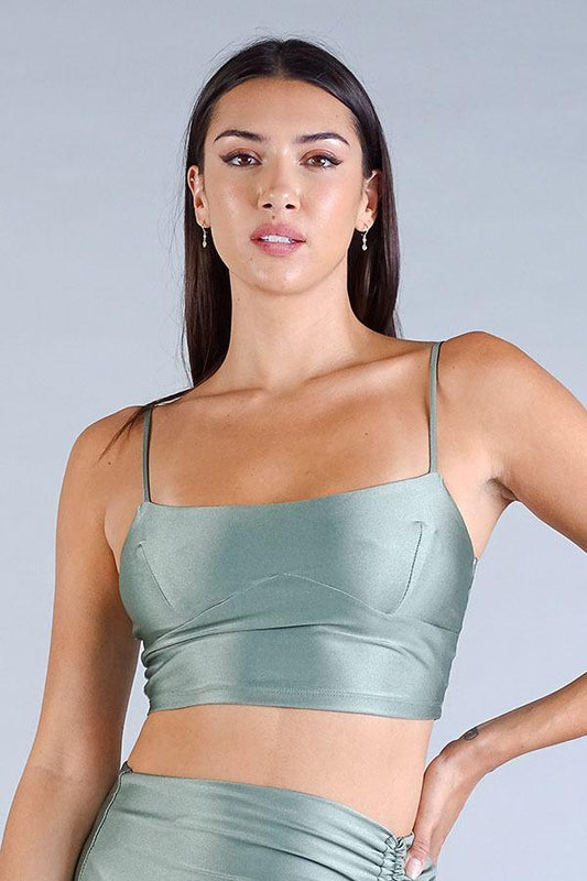 Sexy Spaghetti Strap Darted Under Bust Crop Top | Mixtshop LLC