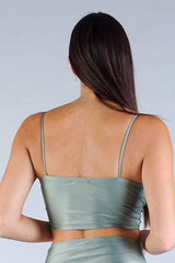 Sexy Spaghetti Strap Darted Under Bust Crop Top | Mixtshop LLC