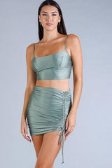 Sexy Spaghetti Strap Darted Under Bust Crop Top | Mixtshop LLC