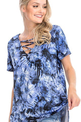 Tie Dye Print Short Sleeve Top | Mixtshop LLC