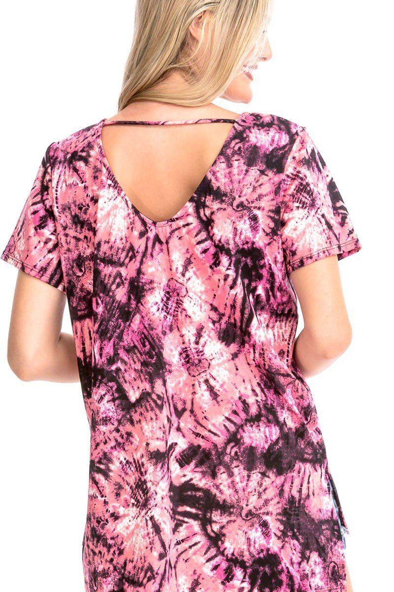 Tie Dye Print Short Sleeve Top | Mixtshop LLC