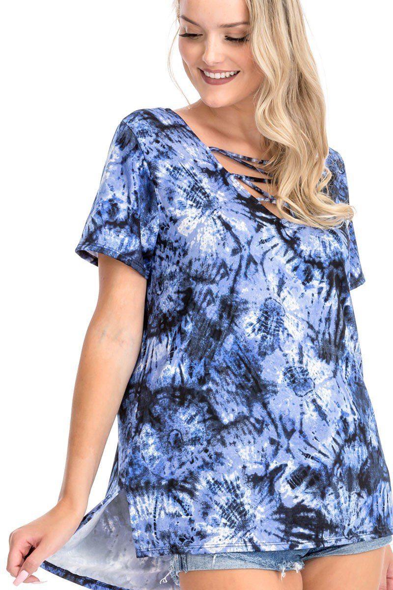 Tie Dye Print Short Sleeve Top | Mixtshop LLC