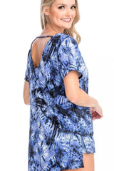 Tie Dye Print Short Sleeve Top | Mixtshop LLC