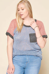 Color-blocked Sweater Knit Top | Mixtshop LLC