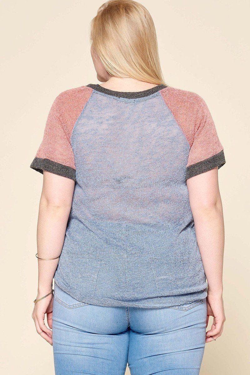 Color-blocked Sweater Knit Top | Mixtshop LLC