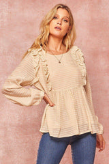 A Semi-sheer Striped Woven Top | Mixtshop LLC