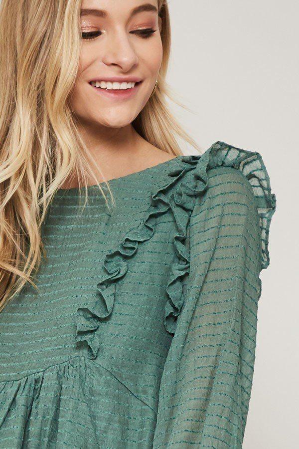 A Semi-sheer Striped Woven Top | Mixtshop LLC