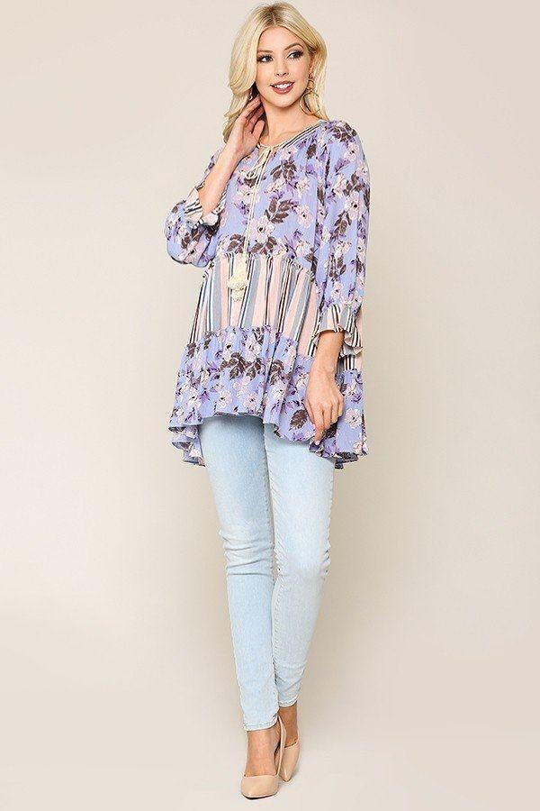 Mix And Match Tassel Tie Peasant Top | Mixtshop LLC