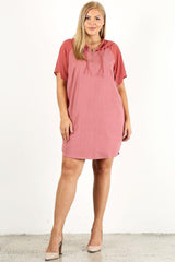 Plus Size Solid Dress With Zip-up Closure | Mixtshop LLC