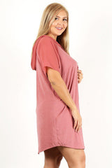 Plus Size Solid Dress With Zip-up Closure | Mixtshop LLC