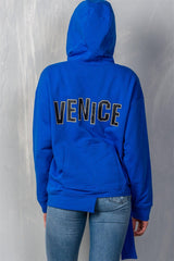 Uneven Hem Graphic "venice" Pullover Hoodie | Mixtshop LLC