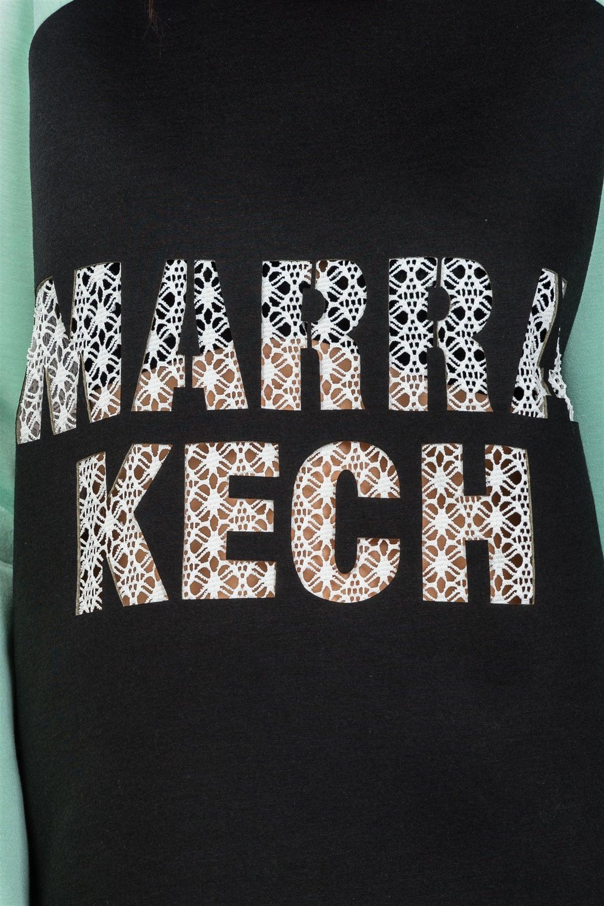 Contrast Sleeve Curved Hem Sweater | Mixtshop LLC