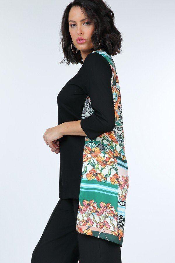 Asymmetrical Print High Low Top | Mixtshop LLC