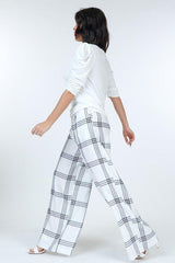 High Waist Plaid Print Wide Leg Pants | Mixtshop LLC
