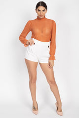 Ruffle Mock Neck Lace Top | Mixtshop LLC