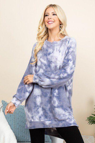 Ultra Cozy Tie Dye French Terry Brush Oversize Casual Pullover | Mixtshop LLC