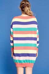 Multi-colored Striped Knit Sweater Dress | Mixtshop LLC