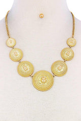 Lion Head Circle Linked Necklace | Mixtshop LLC