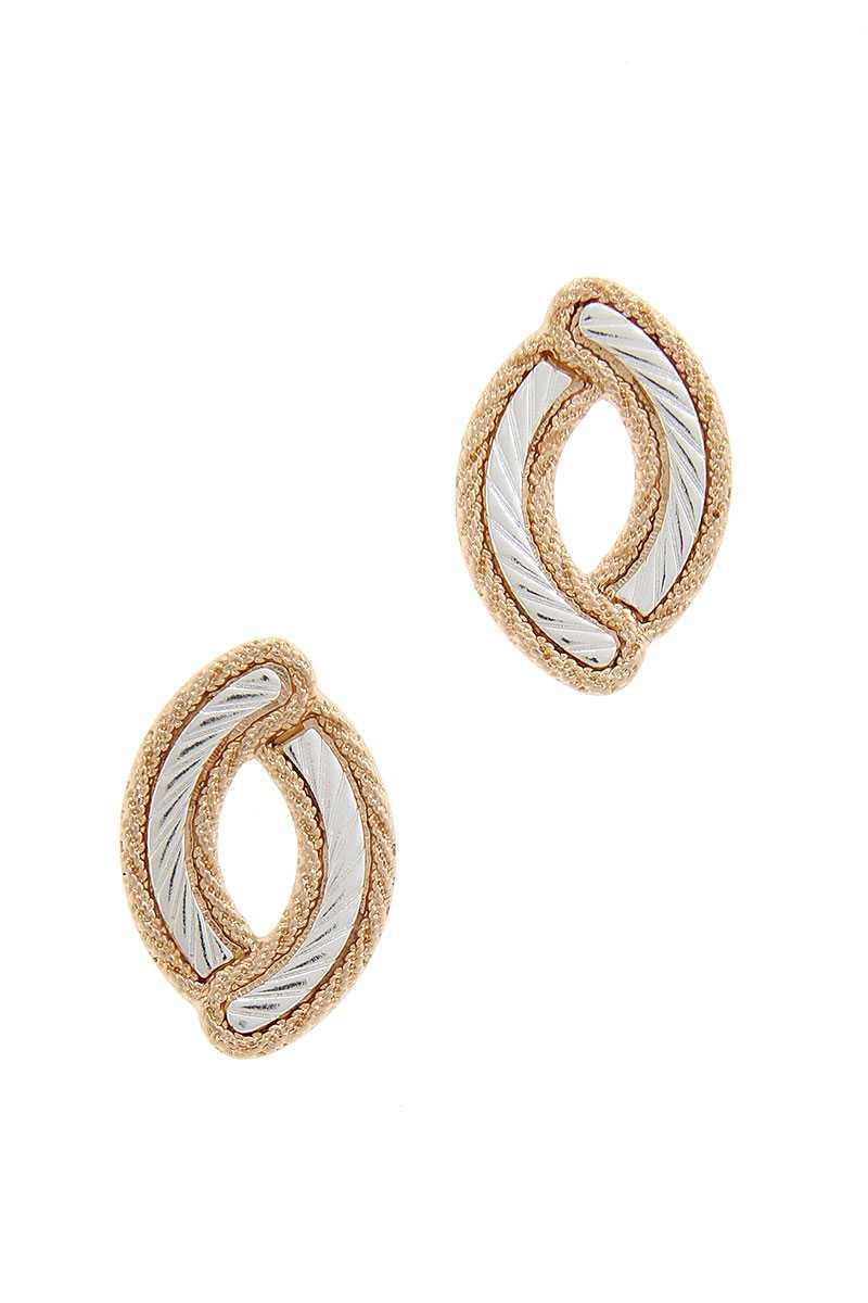 Oval Shape Metal Post Earring | Mixtshop LLC