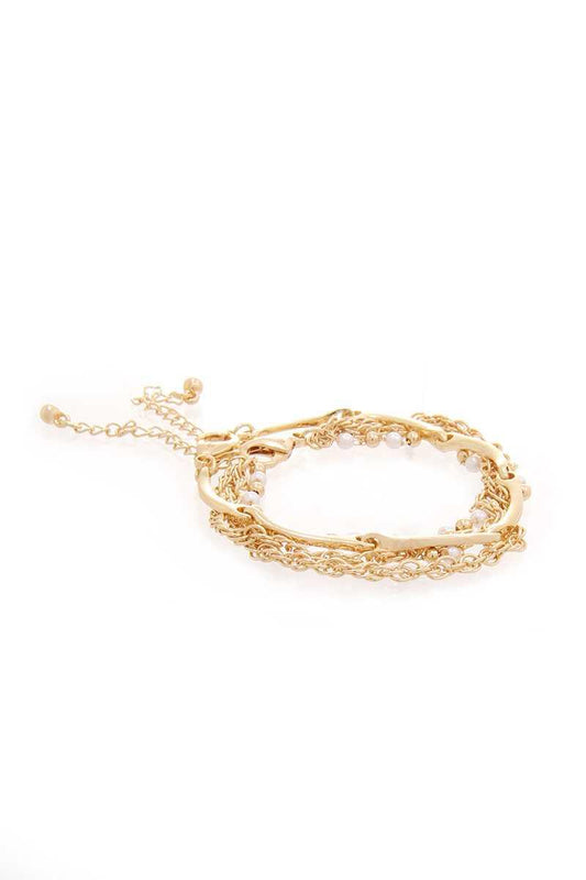 Pearl Point Multi Layered Chain Bracelet | Mixtshop LLC