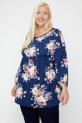 Floral, Bubble Sleeve Tunic | Mixtshop LLC