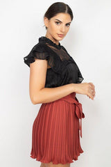 Short Sleeve Ruffle Shadow Top | Mixtshop LLC