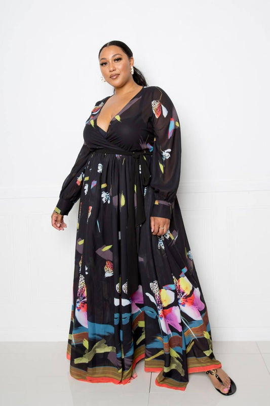 Tropical Print Maxi Dress | Mixtshop LLC