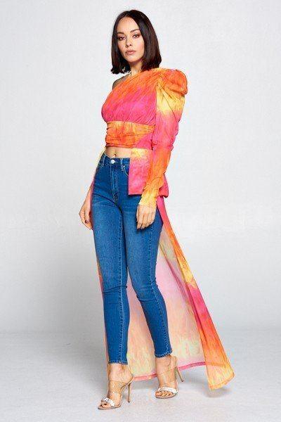 Tie Dye One Shoulder Top | Mixtshop LLC