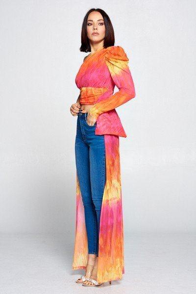 Tie Dye One Shoulder Top | Mixtshop LLC