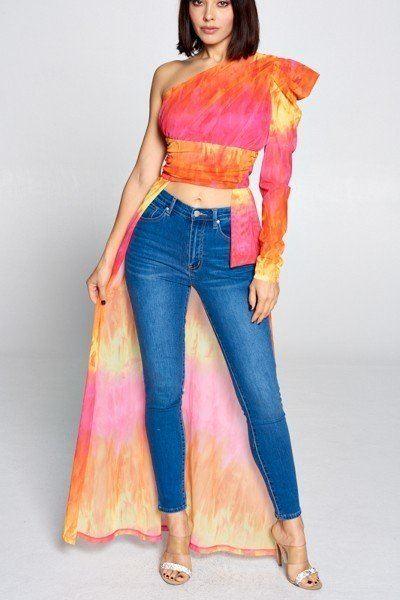 Tie Dye One Shoulder Top | Mixtshop LLC