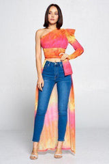 Tie Dye One Shoulder Top | Mixtshop LLC