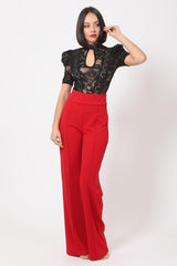 Lace Bodysuit W/front Key Hole Opening Details | Mixtshop LLC