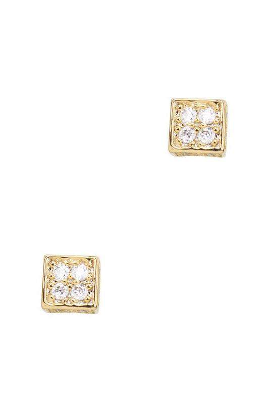 Secret Box Square Stone Stud Earring | Mixtshop LLC