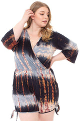 Tie Dye Wrap Plussize Romper | Mixtshop LLC