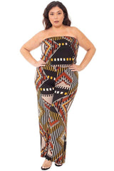 Abstract Print Tupbe Top Plus Size Jumpsuit | Mixtshop LLC