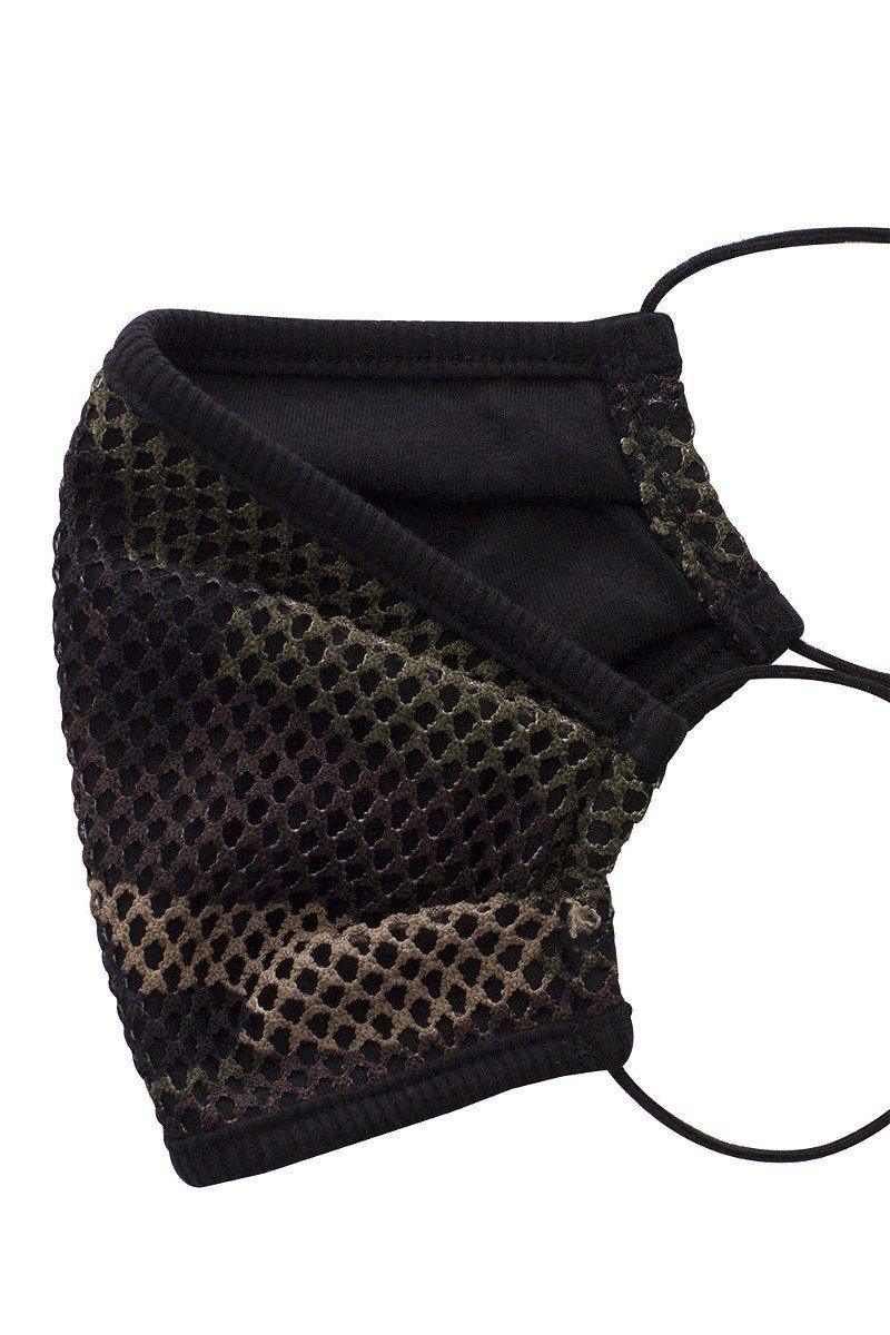 Mesh Leopard And Camouflauge Print Face Mask | Mixtshop LLC