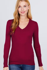 V-neck Sweater W/rivet Button | Mixtshop LLC
