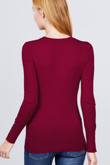 V-neck Sweater W/rivet Button | Mixtshop LLC
