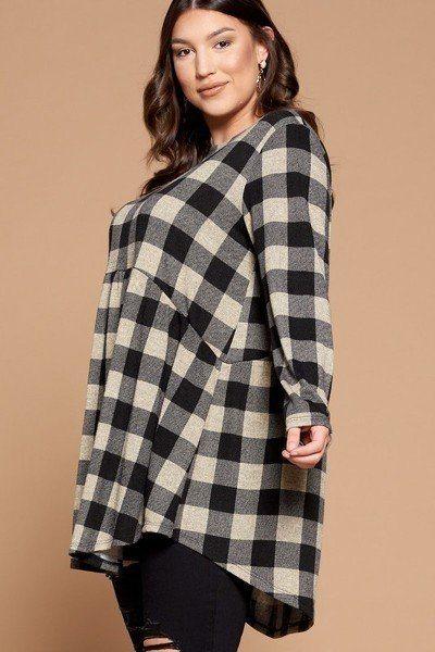 Soft Knit Buffalo Plaid Tunic Top | Mixtshop LLC