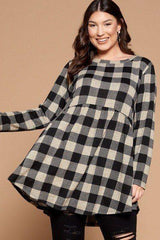 Soft Knit Buffalo Plaid Tunic Top | Mixtshop LLC