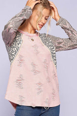 Pre-damaged Color-block Tee | Mixtshop LLC