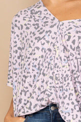 Leopard And Letter Printed Knit Top | Mixtshop LLC