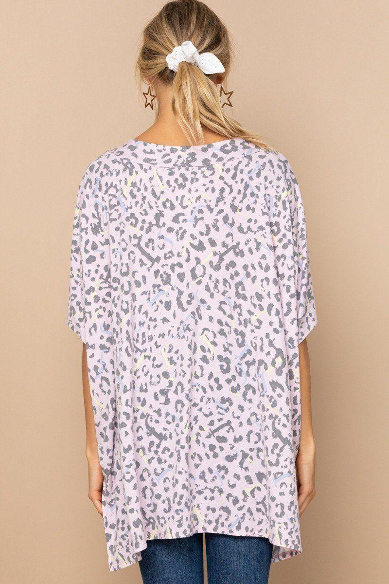 Leopard And Letter Printed Knit Top | Mixtshop LLC