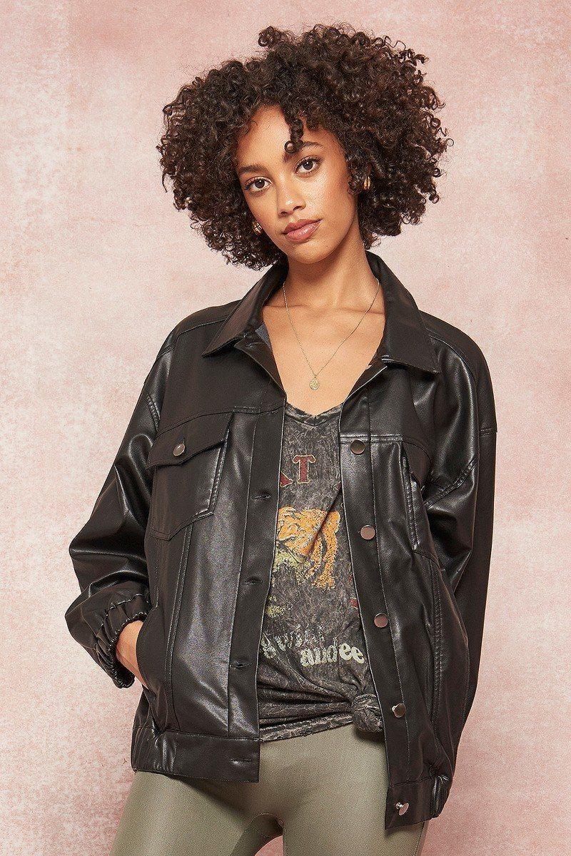 A Faux Leather Jacket | Mixtshop LLC