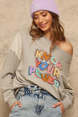 A French Terry Knit Graphic Sweatshirt | Mixtshop LLC