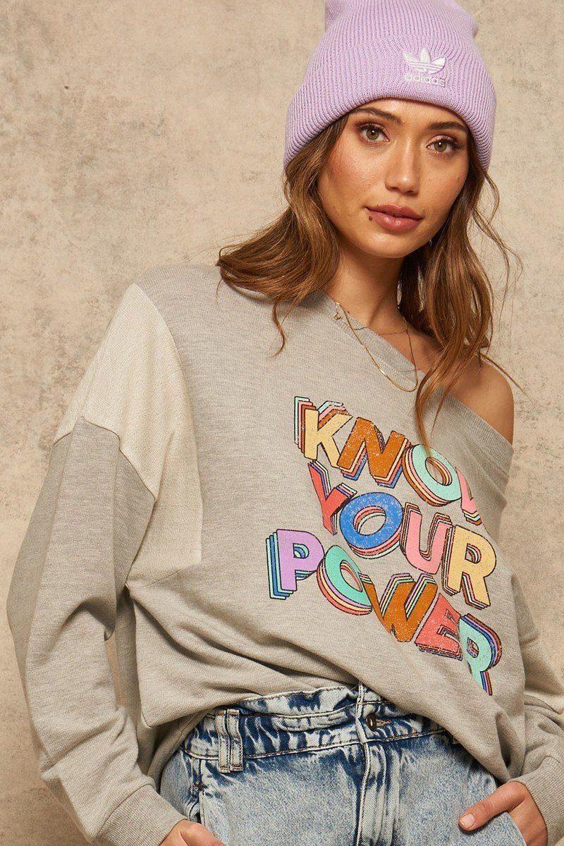 A French Terry Knit Graphic Sweatshirt | Mixtshop LLC