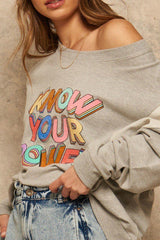 A French Terry Knit Graphic Sweatshirt | Mixtshop LLC