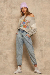 A French Terry Knit Graphic Sweatshirt | Mixtshop LLC